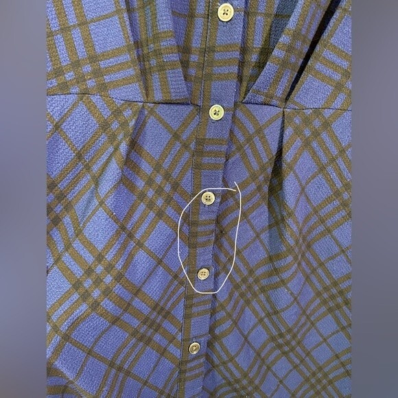 Thakoon collective blue plaid shirtdress size 6 - Picture 11 of 12